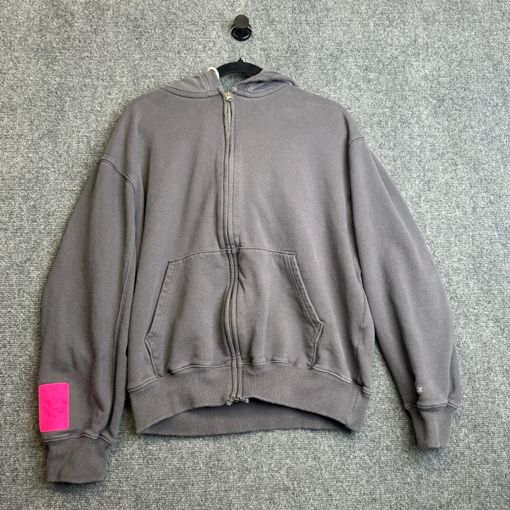 New Balance Full Zip Hoodie Mens Large Gray Made In USA Heavyweight MT51547